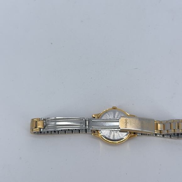 Casio Watch Womens Gold Tone LTP-1128 Quartz Japan Water Resist Stainless Steel - Picture 5 of 7